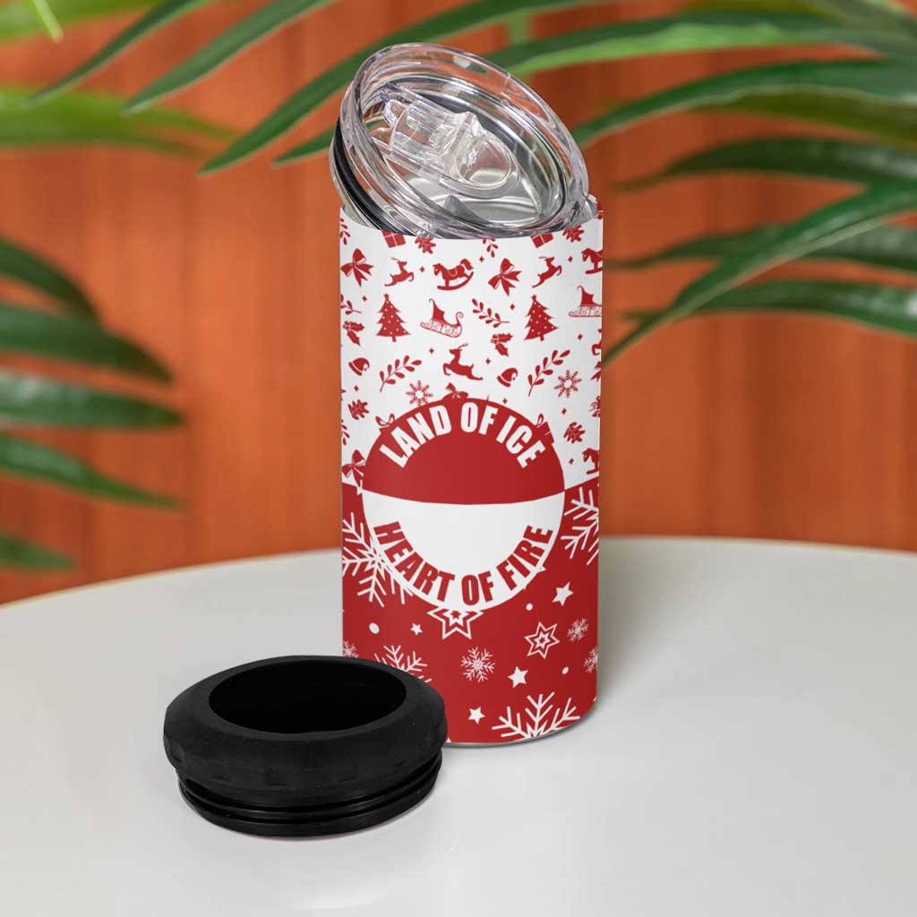Greenland Christmas 4 in 1 Can Cooler Tumbler Land of Ice Heart of Fire - Wonder Print Shop