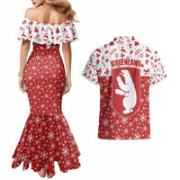 Greenland Christmas Couples Matching Mermaid Dress and Hawaiian Shirt Land of Ice Heart of Fire - Wonder Print Shop