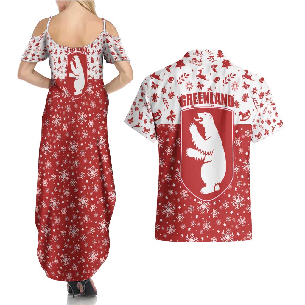 Greenland Christmas Couples Matching Summer Maxi Dress and Hawaiian Shirt Land of Ice Heart of Fire - Wonder Print Shop