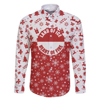 Greenland Christmas Family Matching Long Sleeve Bodycon Dress and Hawaiian Shirt Land of Ice Heart of Fire - Wonder Print Shop