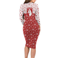 Greenland Christmas Family Matching Long Sleeve Bodycon Dress and Hawaiian Shirt Land of Ice Heart of Fire - Wonder Print Shop