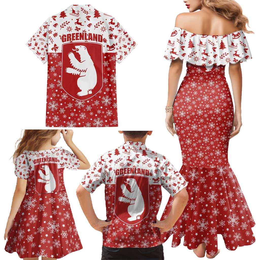 Greenland Christmas Family Matching Mermaid Dress and Hawaiian Shirt Land of Ice Heart of Fire - Wonder Print Shop