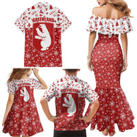 Greenland Christmas Family Matching Mermaid Dress and Hawaiian Shirt Land of Ice Heart of Fire - Wonder Print Shop
