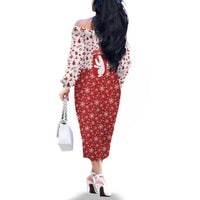 Greenland Christmas Family Matching Off The Shoulder Long Sleeve Dress and Hawaiian Shirt Land of Ice Heart of Fire - Wonder Print Shop