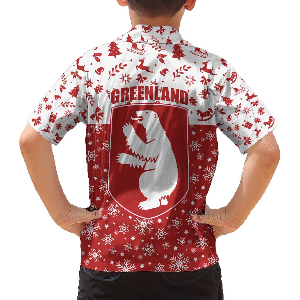Greenland Christmas Family Matching Off Shoulder Maxi Dress and Hawaiian Shirt Land of Ice Heart of Fire - Wonder Print Shop