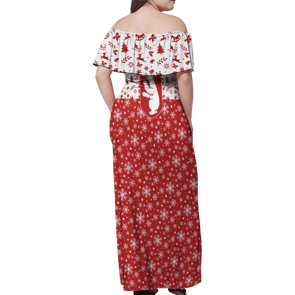 Greenland Christmas Family Matching Off Shoulder Maxi Dress and Hawaiian Shirt Land of Ice Heart of Fire - Wonder Print Shop