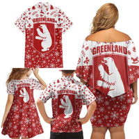 Greenland Christmas Family Matching Off Shoulder Short Dress and Hawaiian Shirt Land of Ice Heart of Fire - Wonder Print Shop