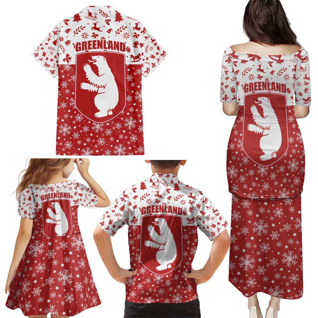 Greenland Christmas Family Matching Puletasi and Hawaiian Shirt Land of Ice Heart of Fire - Wonder Print Shop