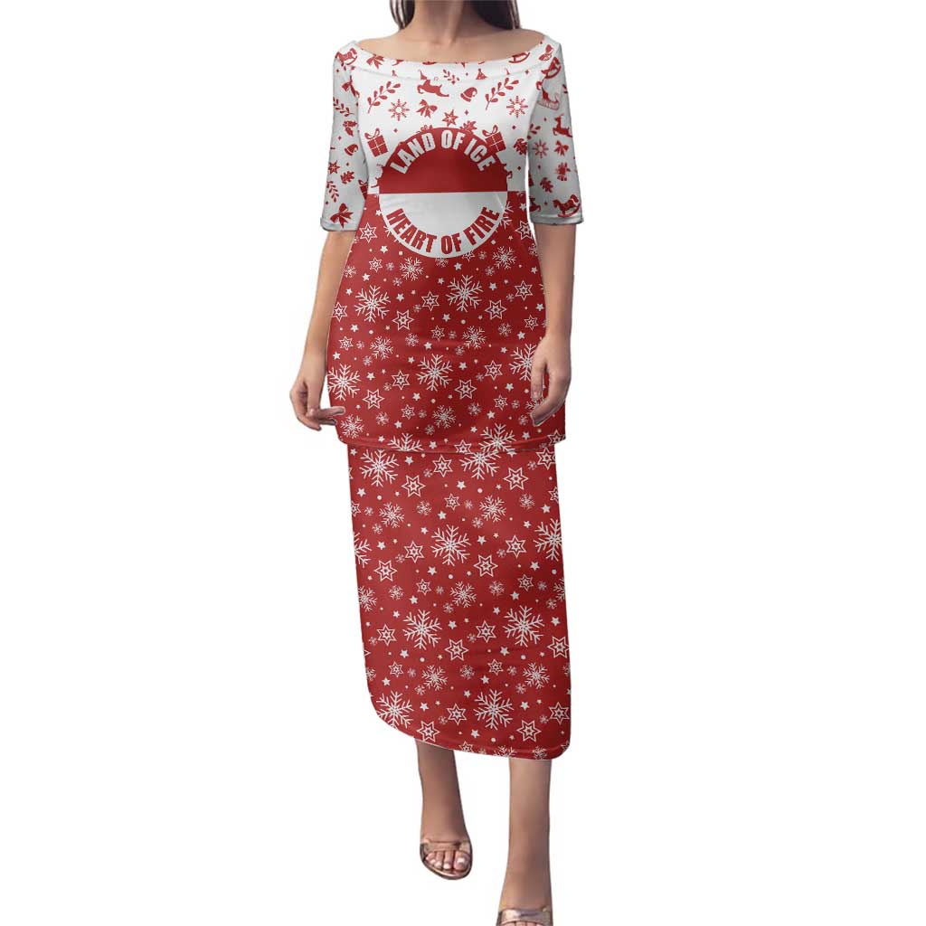 Greenland Christmas Family Matching Puletasi and Hawaiian Shirt Land of Ice Heart of Fire - Wonder Print Shop