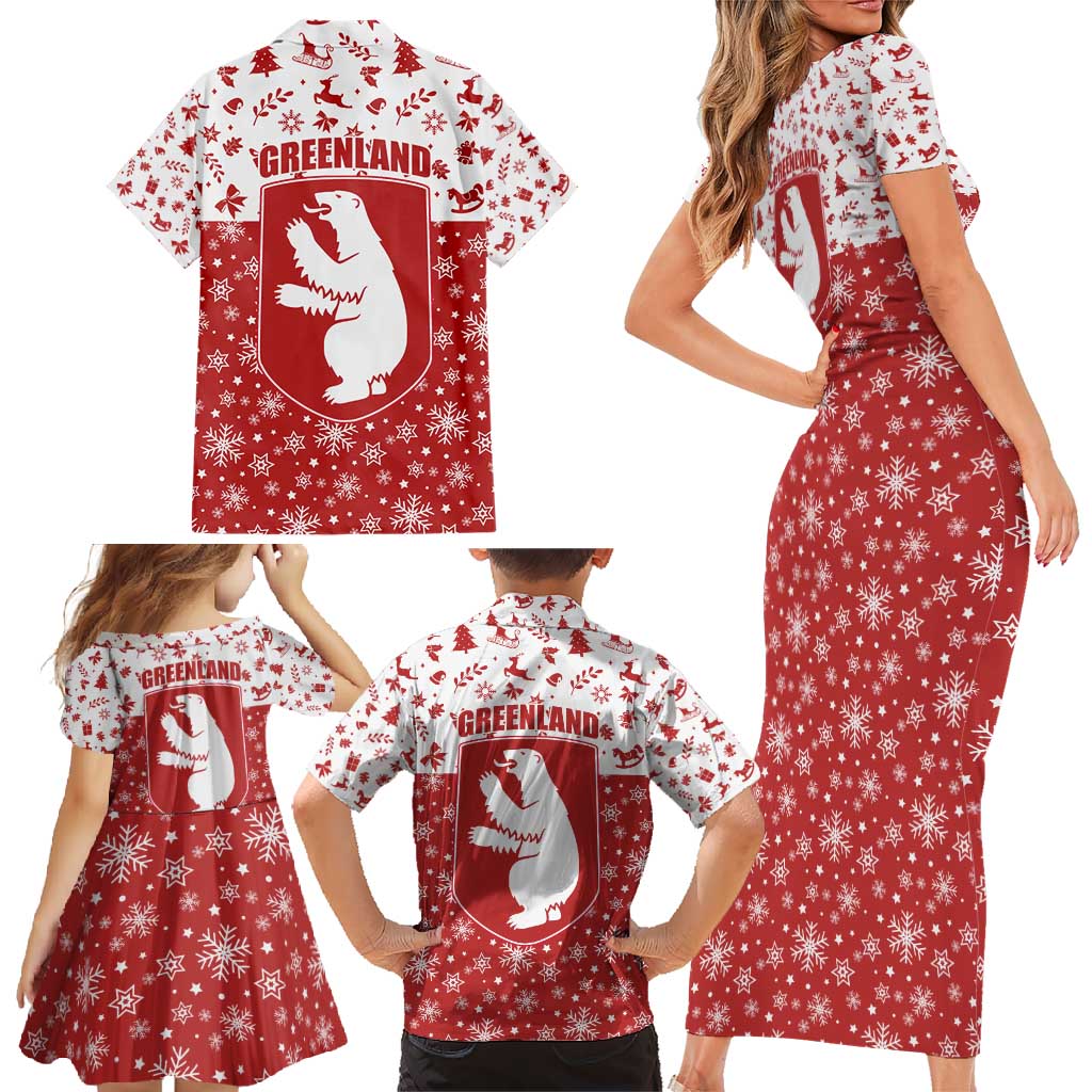 Greenland Christmas Family Matching Short Sleeve Bodycon Dress and Hawaiian Shirt Land of Ice Heart of Fire - Wonder Print Shop