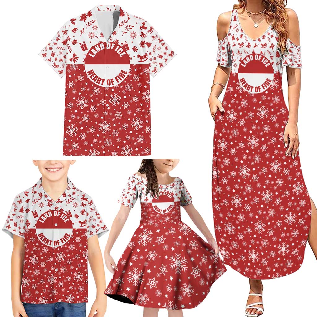 Greenland Christmas Family Matching Summer Maxi Dress and Hawaiian Shirt Land of Ice Heart of Fire - Wonder Print Shop
