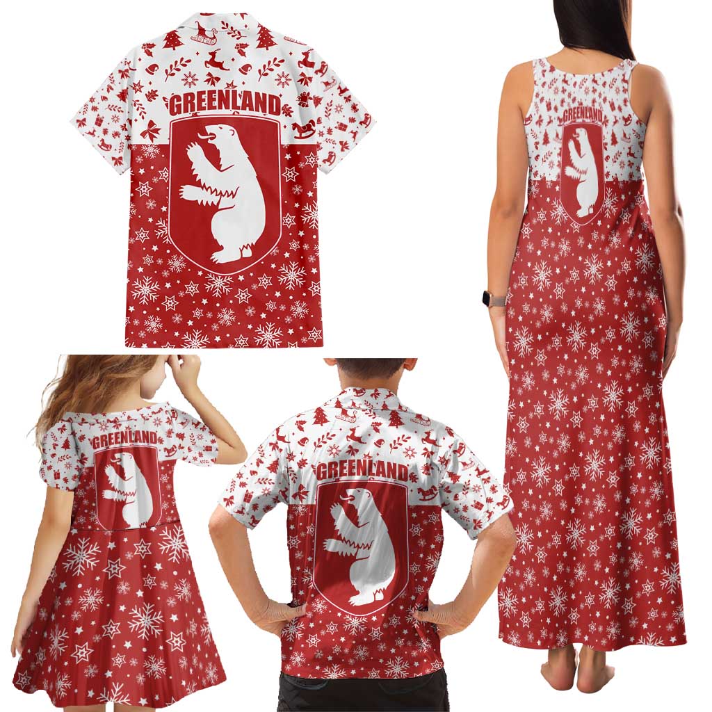 Greenland Christmas Family Matching Tank Maxi Dress and Hawaiian Shirt Land of Ice Heart of Fire - Wonder Print Shop