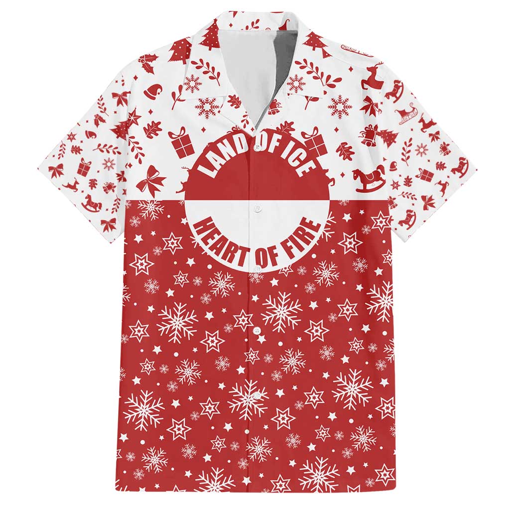Greenland Christmas Hawaiian Shirt Land of Ice Heart of Fire - Wonder Print Shop