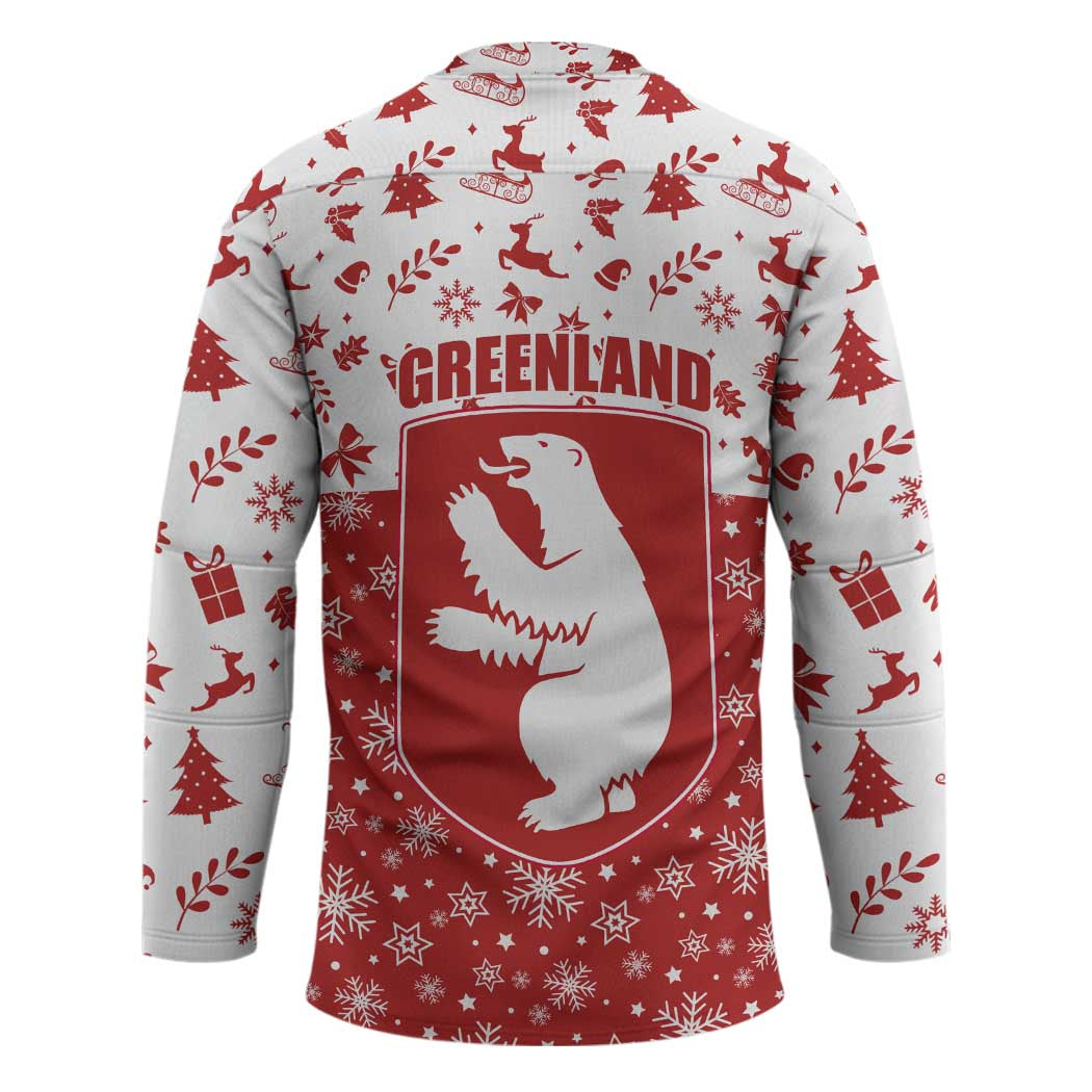 Greenland Christmas Hockey Jersey Land of Ice Heart of Fire - Wonder Print Shop
