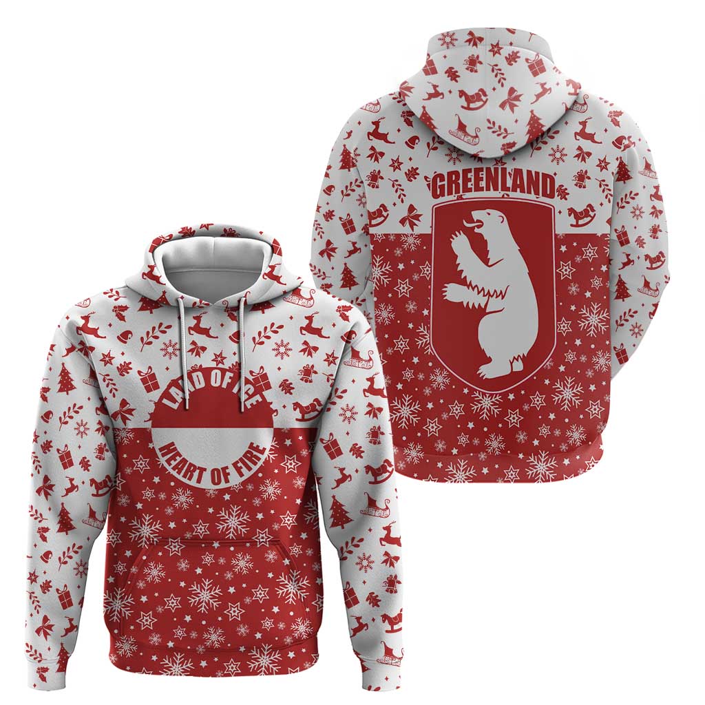 Greenland Christmas Hoodie Land of Ice Heart of Fire - Wonder Print Shop