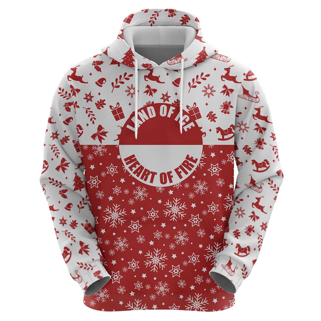 Greenland Christmas Hoodie Land of Ice Heart of Fire - Wonder Print Shop