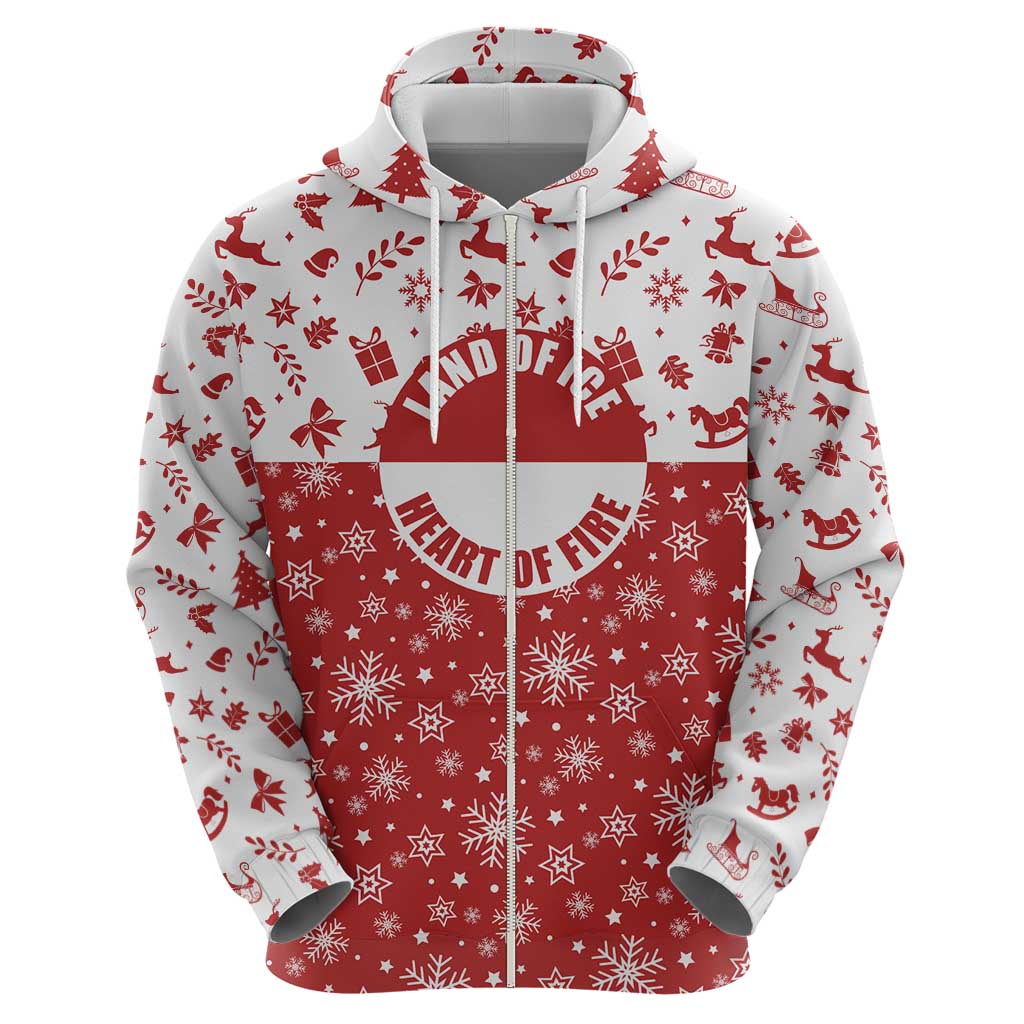 Greenland Christmas Hoodie Land of Ice Heart of Fire - Wonder Print Shop