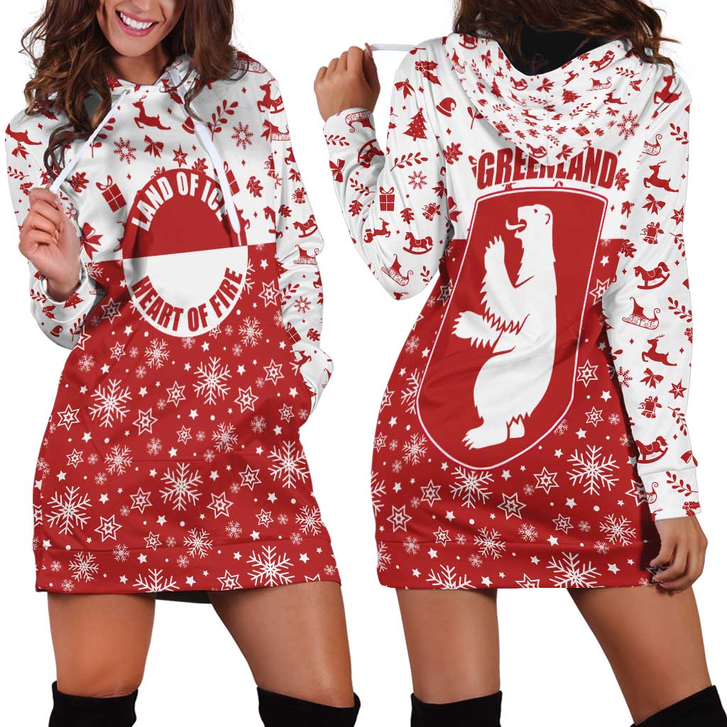 Greenland Christmas Hoodie Dress Land of Ice Heart of Fire - Wonder Print Shop