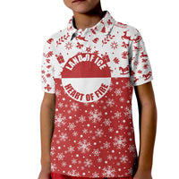 Greenland Christmas Kid Polo Shirt Land of Ice Heart of Fire - Wonder Print Shop
