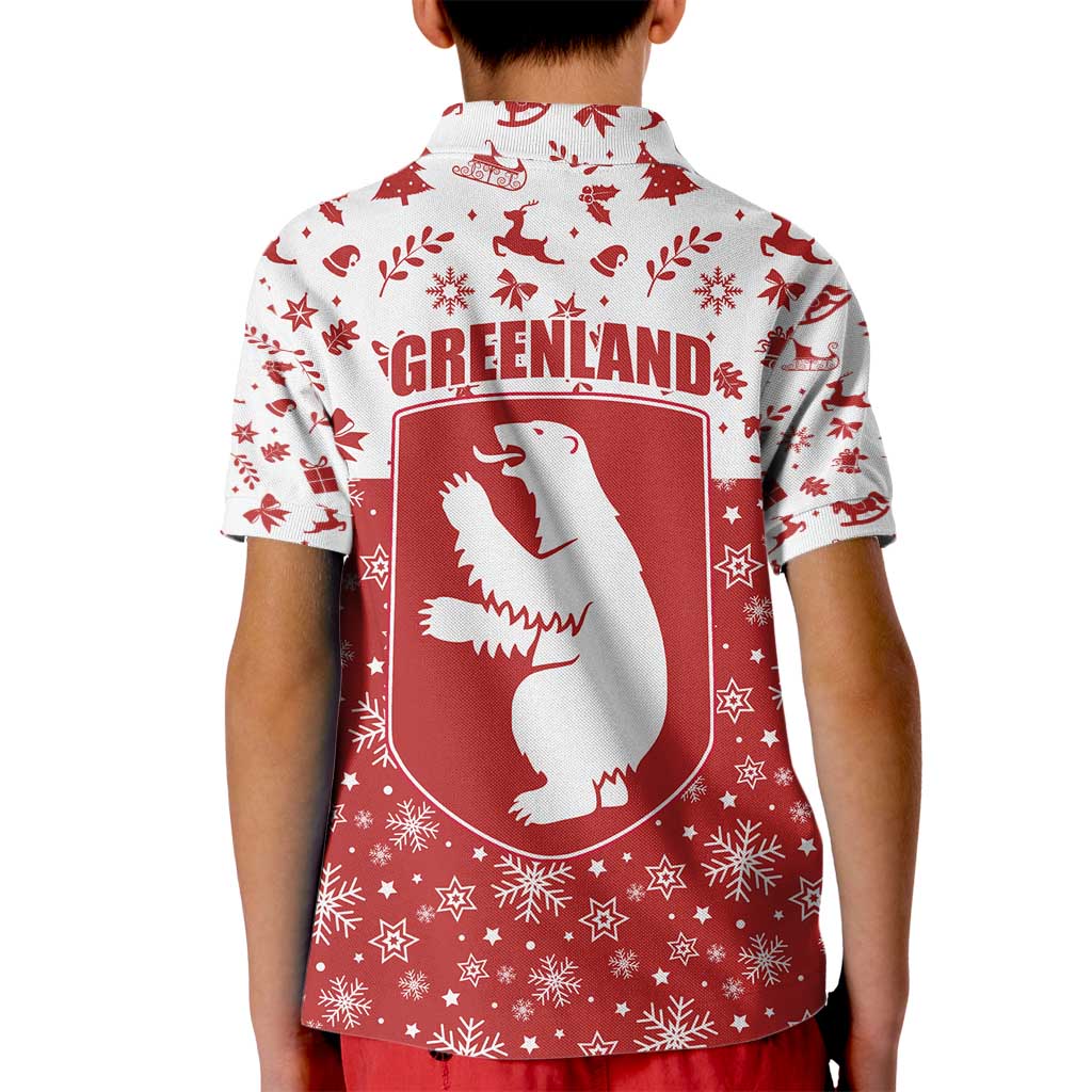 Greenland Christmas Kid Polo Shirt Land of Ice Heart of Fire - Wonder Print Shop