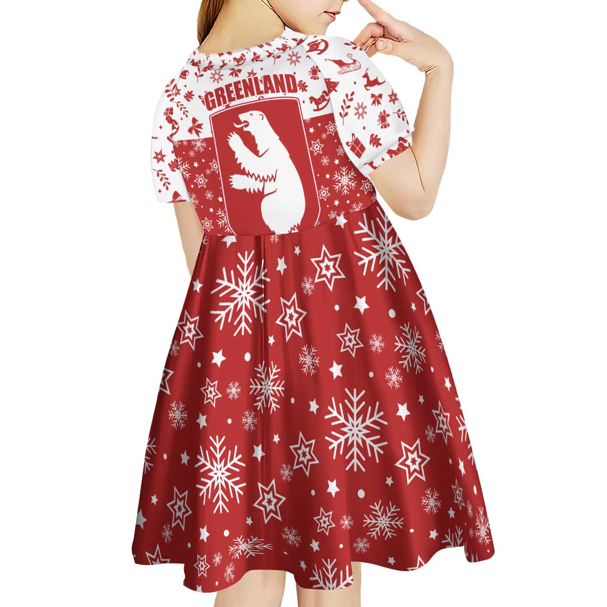 Greenland Christmas Kid Short Sleeve Dress Land of Ice Heart of Fire - Wonder Print Shop