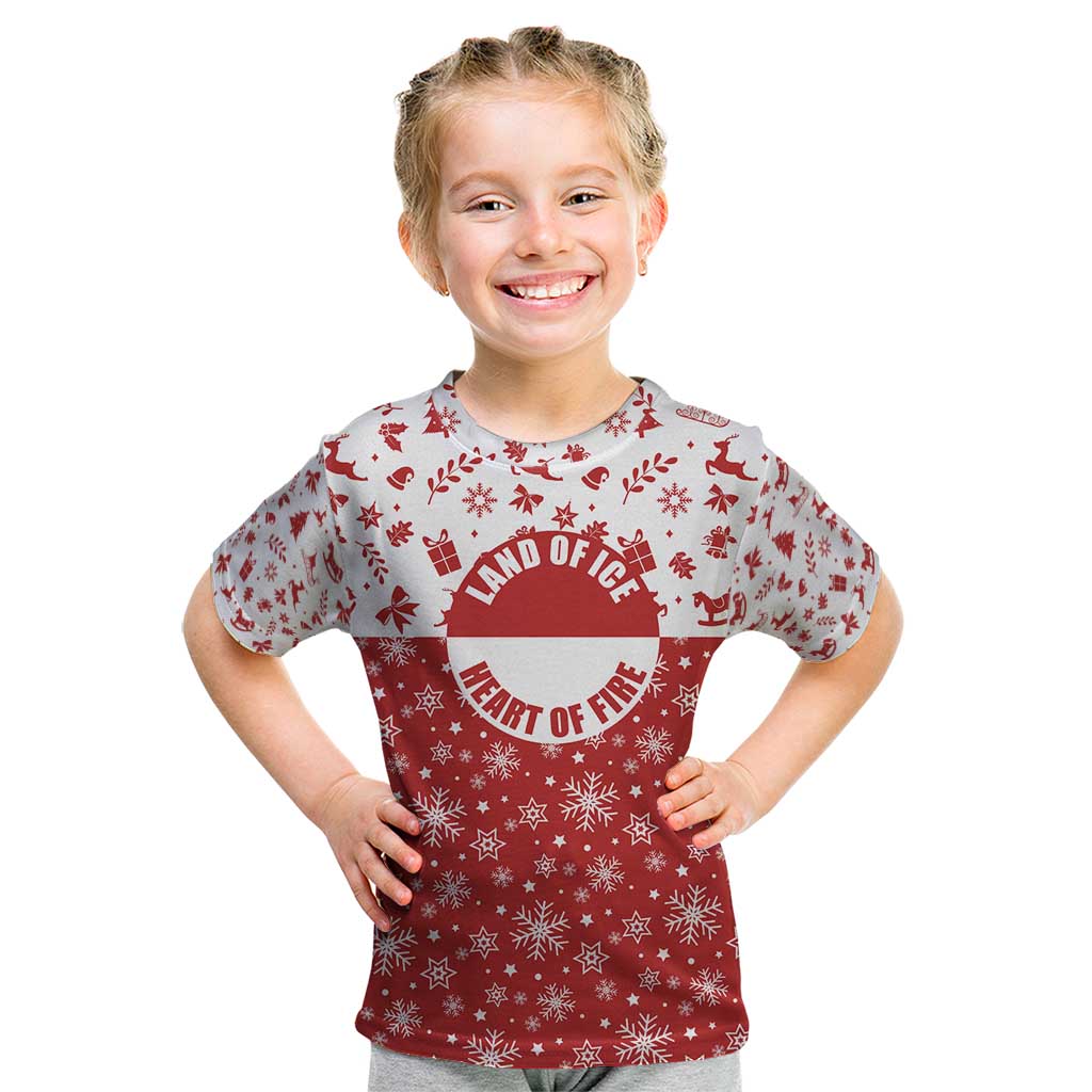 Greenland Christmas Kid T Shirt Land of Ice Heart of Fire - Wonder Print Shop