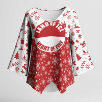 Greenland Christmas Kimono Sleeve Blouse Land of Ice Heart of Fire - Wonder Print Shop