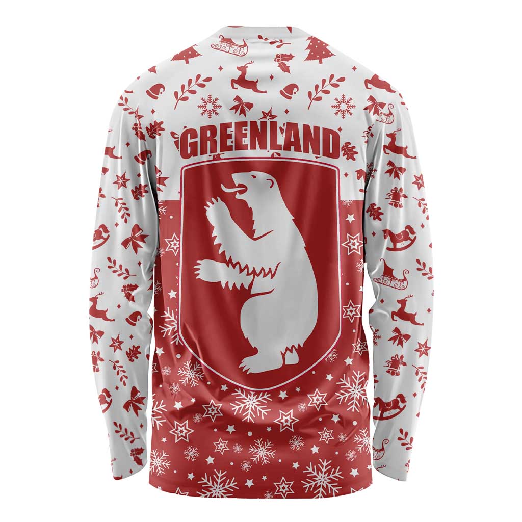 Greenland Christmas Long Sleeve Shirt Land of Ice Heart of Fire - Wonder Print Shop