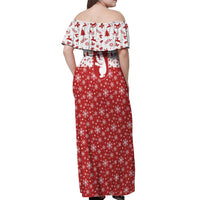 Greenland Christmas Off Shoulder Maxi Dress Land of Ice Heart of Fire - Wonder Print Shop