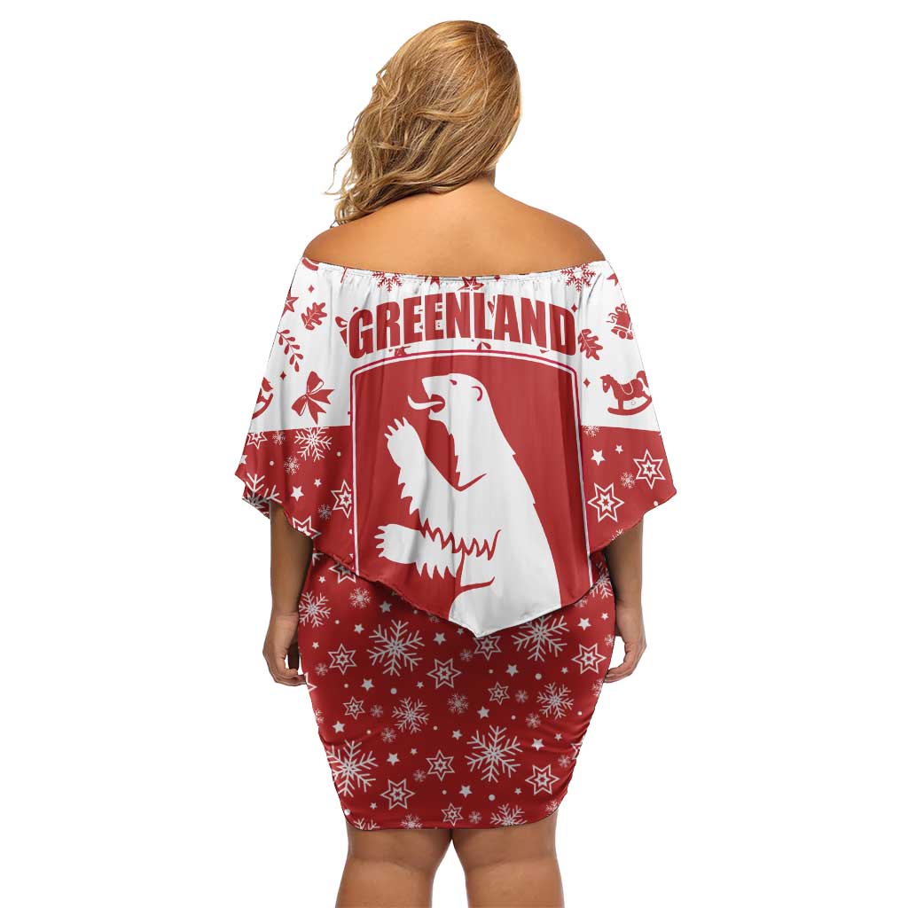 Greenland Christmas Off Shoulder Short Dress Land of Ice Heart of Fire - Wonder Print Shop