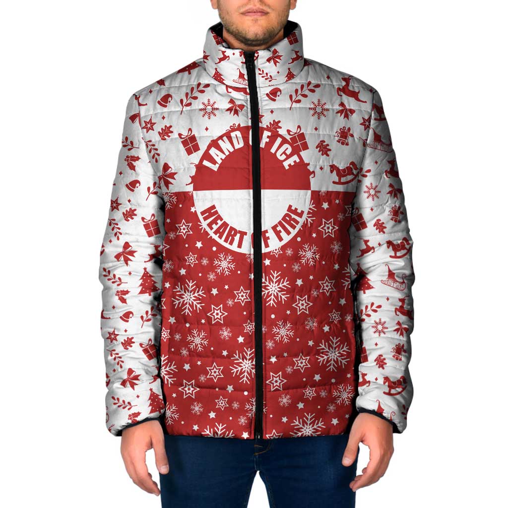 Greenland Christmas Padded Jacket Land of Ice Heart of Fire - Wonder Print Shop