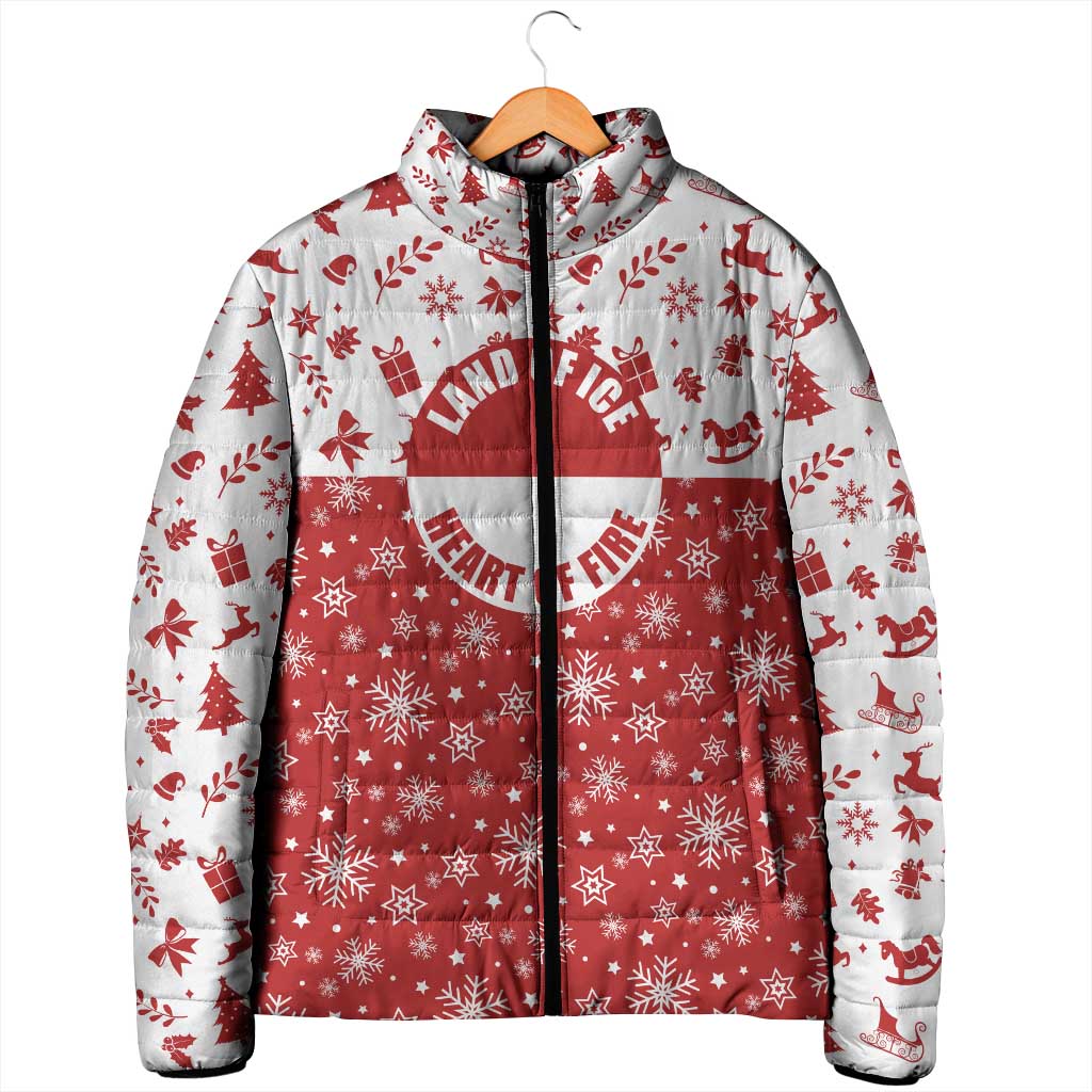 Greenland Christmas Padded Jacket Land of Ice Heart of Fire - Wonder Print Shop