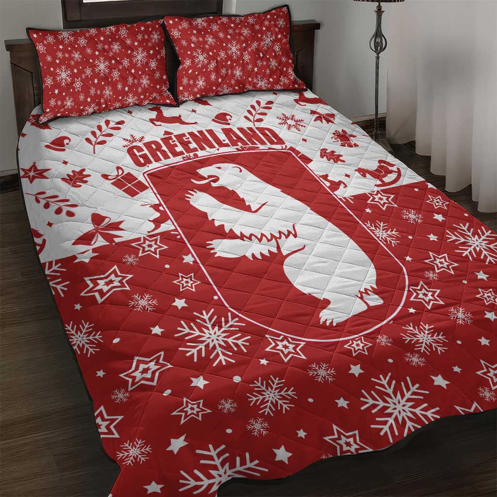 Greenland Christmas Quilt Bed Set Land of Ice Heart of Fire - Wonder Print Shop