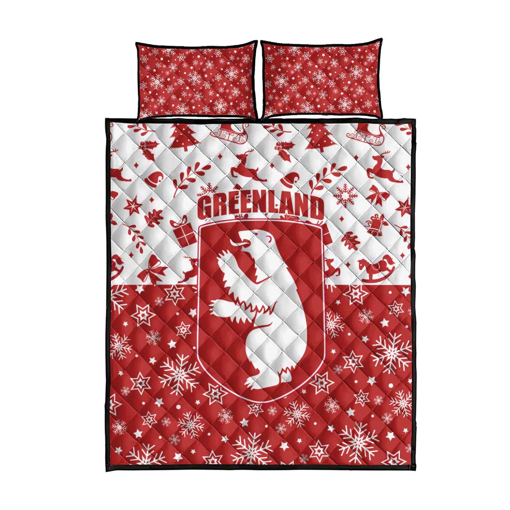 Greenland Christmas Quilt Bed Set Land of Ice Heart of Fire - Wonder Print Shop