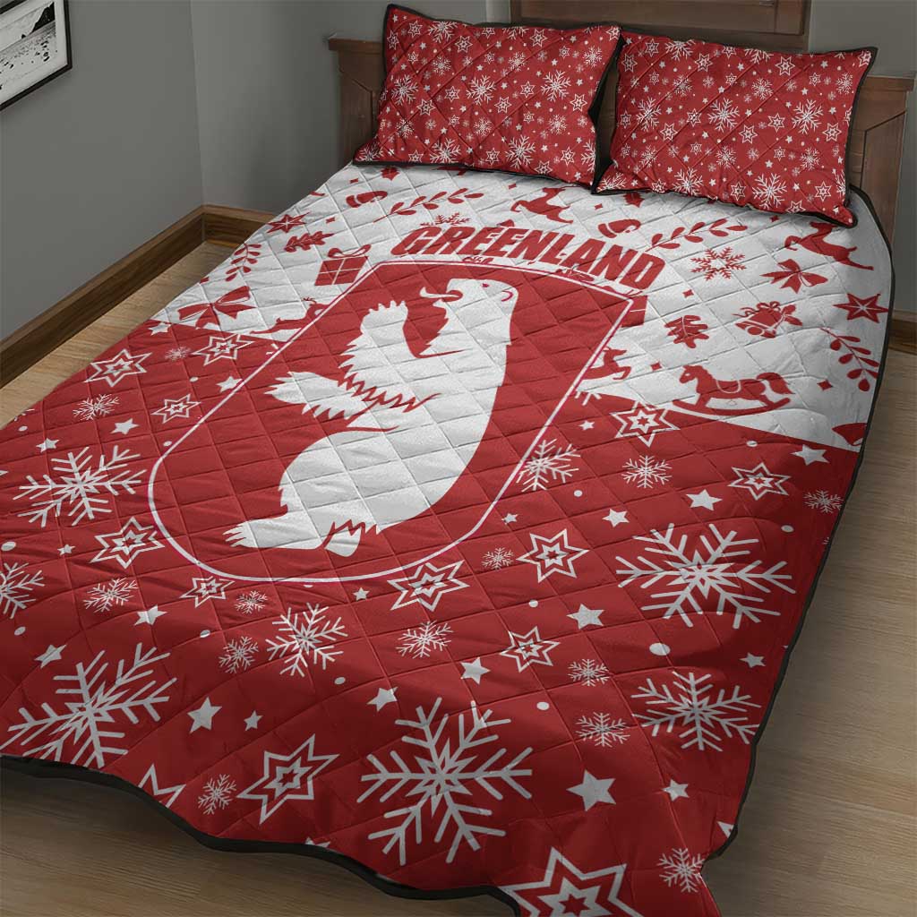 Greenland Christmas Quilt Bed Set Land of Ice Heart of Fire - Wonder Print Shop