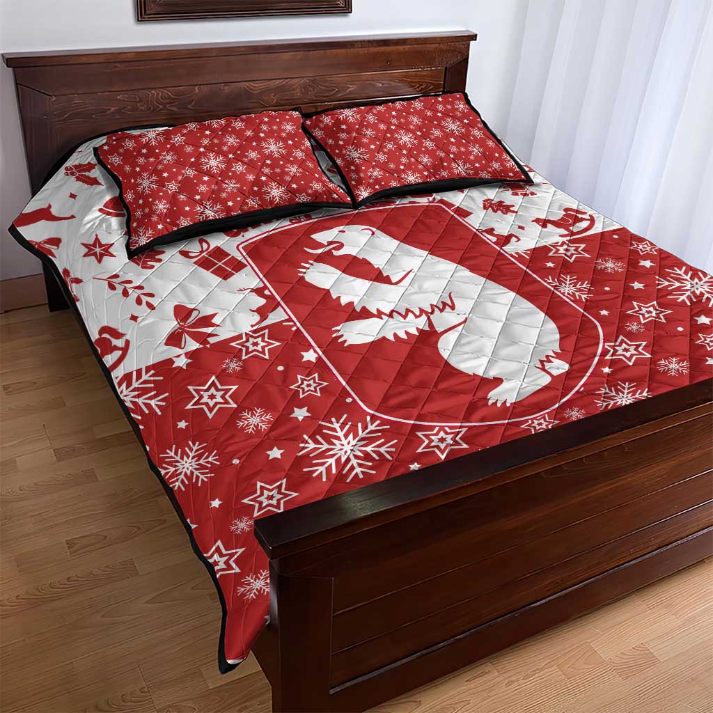 Greenland Christmas Quilt Bed Set Land of Ice Heart of Fire - Wonder Print Shop