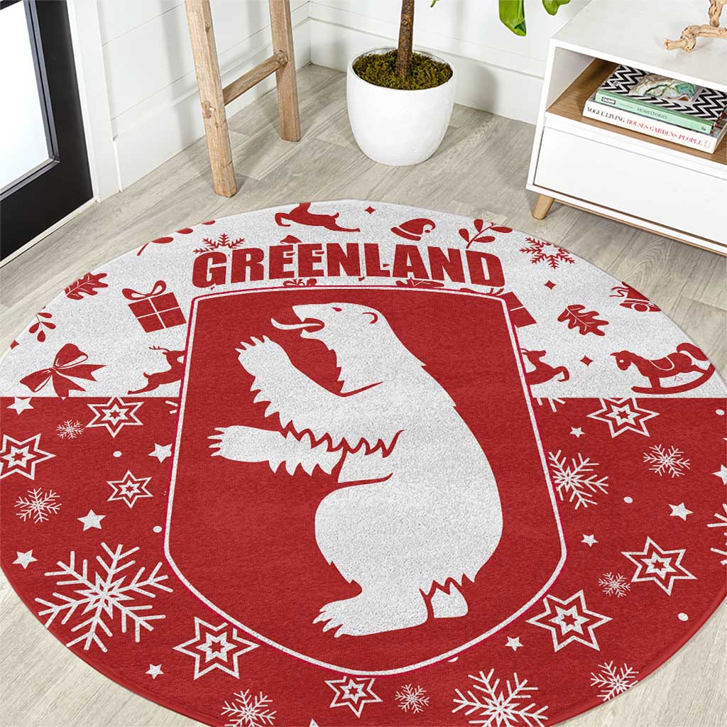 Greenland Christmas Round Carpet Land of Ice Heart of Fire - Wonder Print Shop