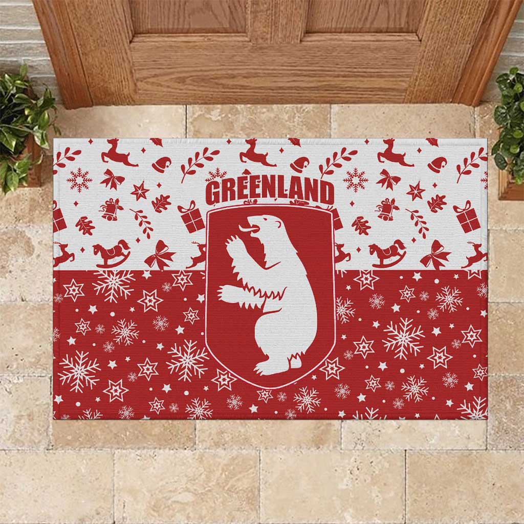 Greenland Christmas Rubber Doormat Land of Ice Heart of Fire - Wonder Print Shop