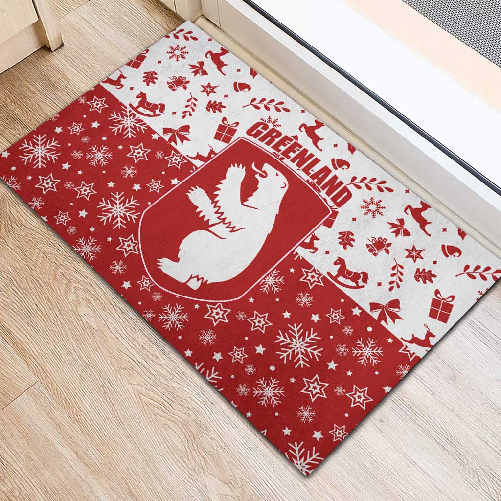Greenland Christmas Rubber Doormat Land of Ice Heart of Fire - Wonder Print Shop
