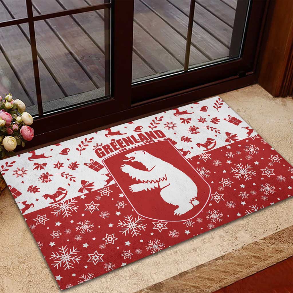 Greenland Christmas Rubber Doormat Land of Ice Heart of Fire - Wonder Print Shop