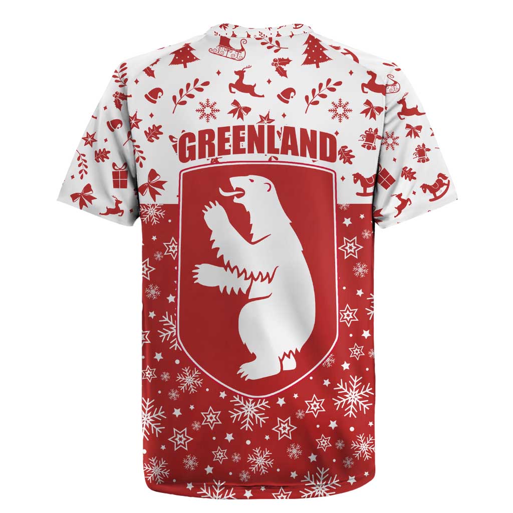 Greenland Christmas Rugby Jersey Land of Ice Heart of Fire - Wonder Print Shop