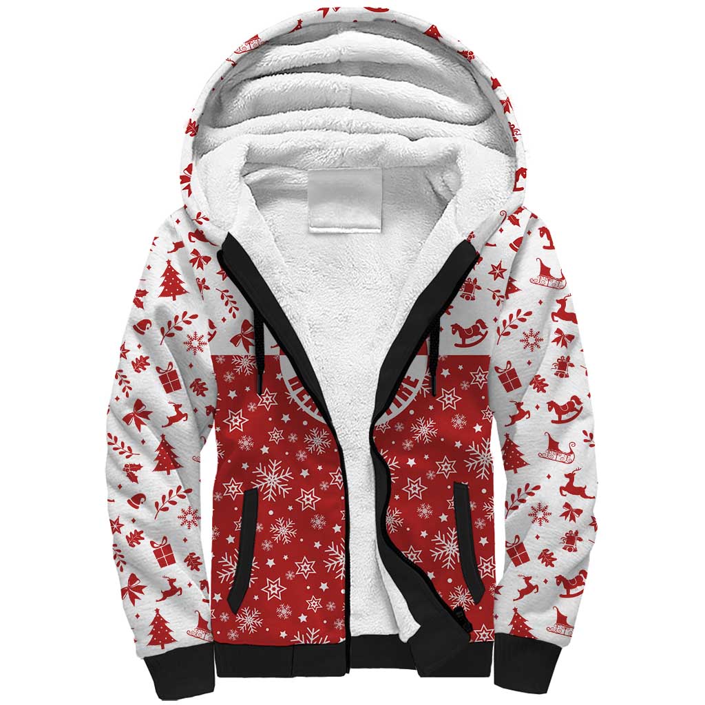 Greenland Christmas Sherpa Hoodie Land of Ice Heart of Fire - Wonder Print Shop