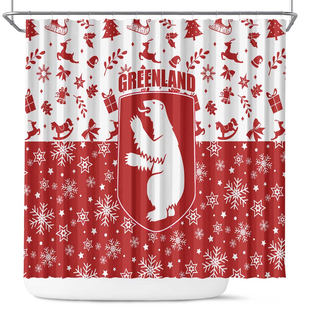 Greenland Christmas Shower Curtain Land of Ice Heart of Fire - Wonder Print Shop