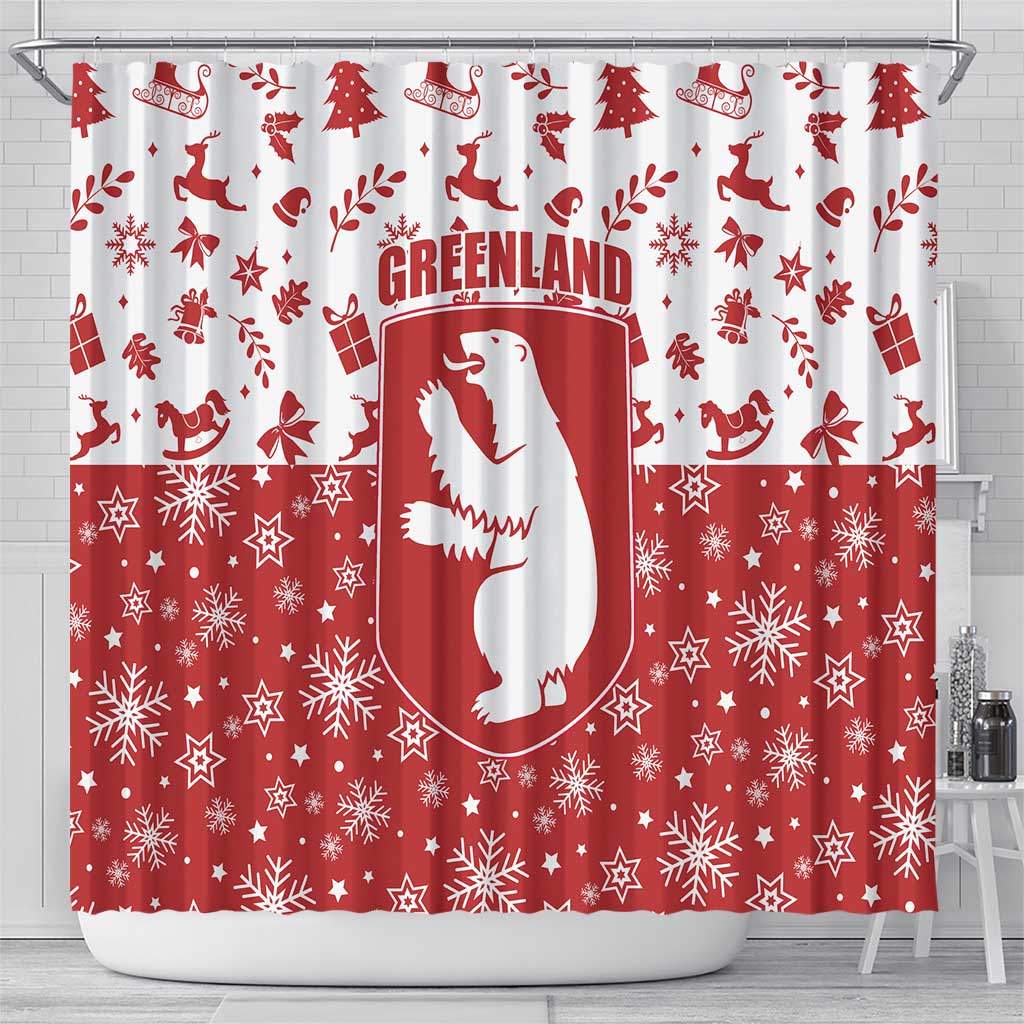 Greenland Christmas Shower Curtain Land of Ice Heart of Fire - Wonder Print Shop