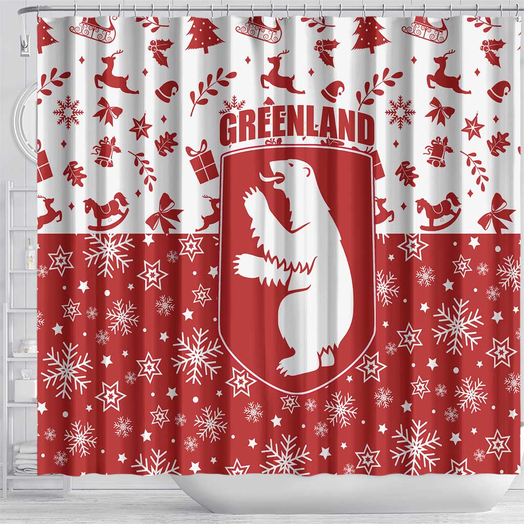 Greenland Christmas Shower Curtain Land of Ice Heart of Fire - Wonder Print Shop