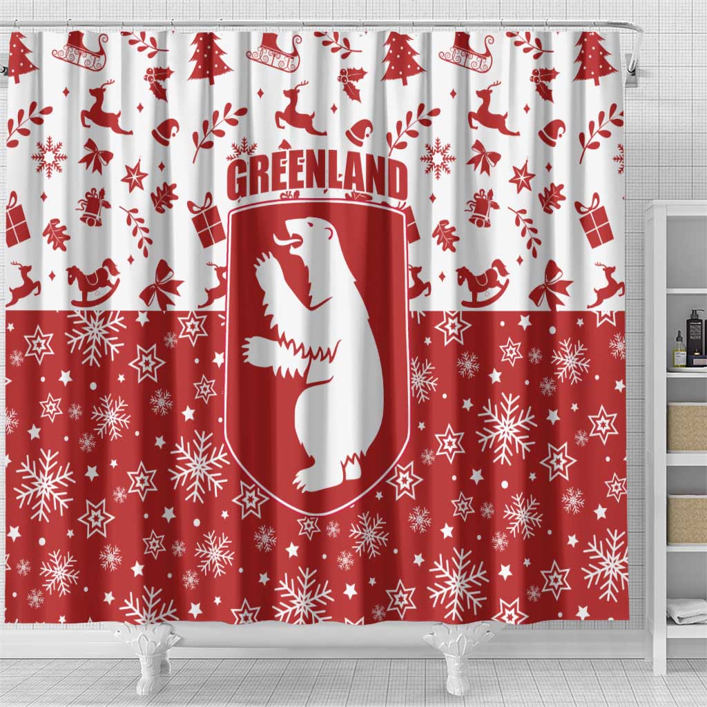 Greenland Christmas Shower Curtain Land of Ice Heart of Fire - Wonder Print Shop