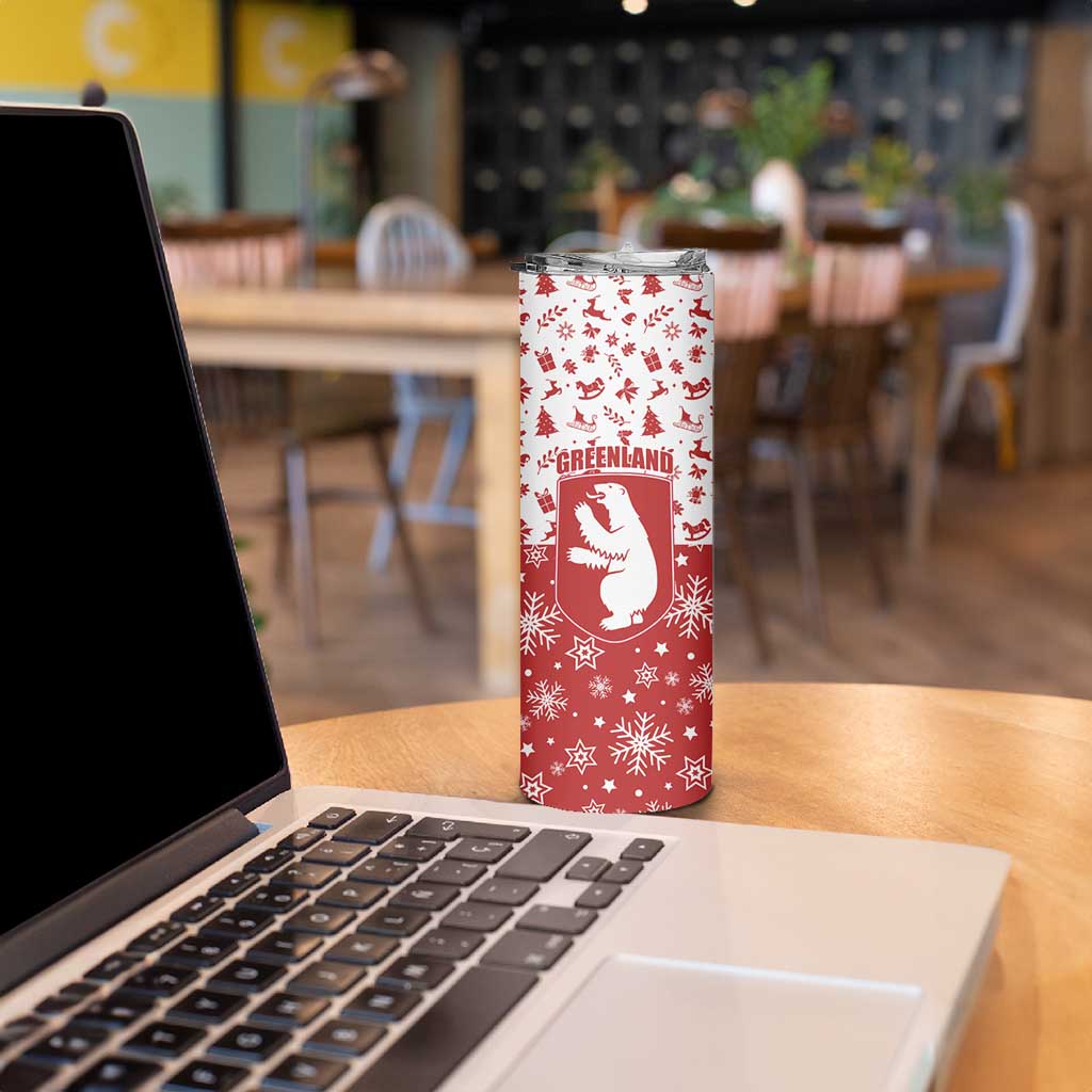 Greenland Christmas Skinny Tumbler Land of Ice Heart of Fire - Wonder Print Shop