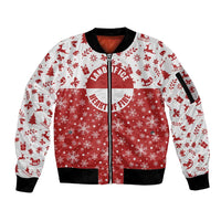 Greenland Christmas Sleeve Zip Bomber Jacket Land of Ice Heart of Fire - Wonder Print Shop