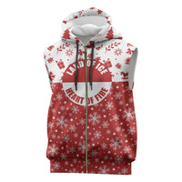 Greenland Christmas Sleeveless Zip Hoodie Land of Ice Heart of Fire - Wonder Print Shop