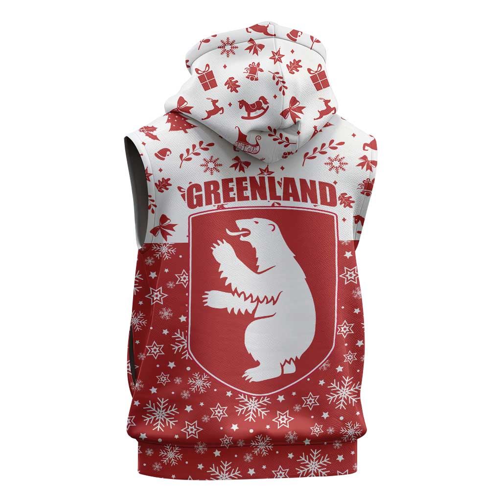 Greenland Christmas Sleeveless Zip Hoodie Land of Ice Heart of Fire - Wonder Print Shop